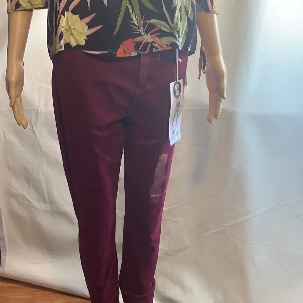 New Celebrity Pink High Rise Ankle Colored Skinny Regular Burgundy Maroon Jean - Picture 2 of 14